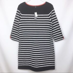 Talbots | Black & White Stripe Sweater Dress LP